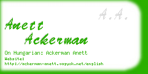 anett ackerman business card